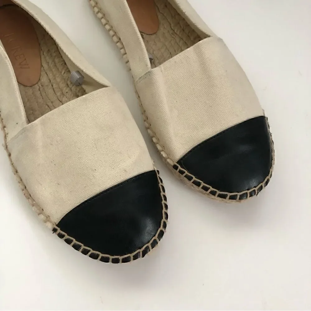 J Crew Canvas cap toe slip on espadrilles size 6.5